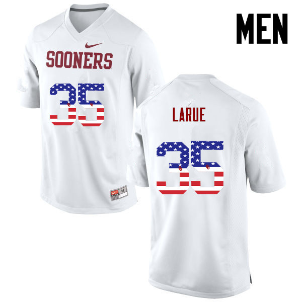 Oklahoma Sooners #35 Ronnie LaRue College Football USA Flag Fashion Jerseys-White